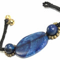Blue Agate Slice & Rounds Bracelet