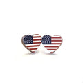 Flag Heart Stud Earrings #3086