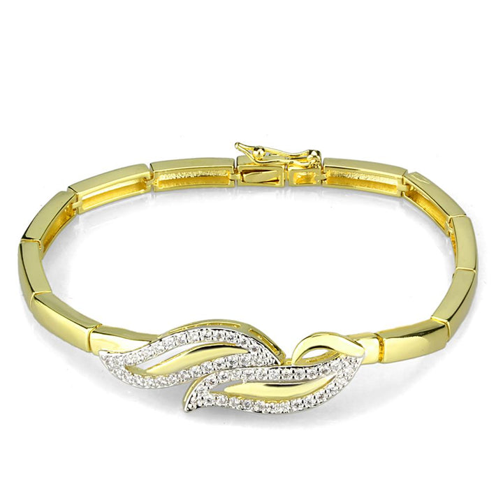 Gold+Rhodium Brass Jewelry Sets with AAA Grade CZ  in Clear