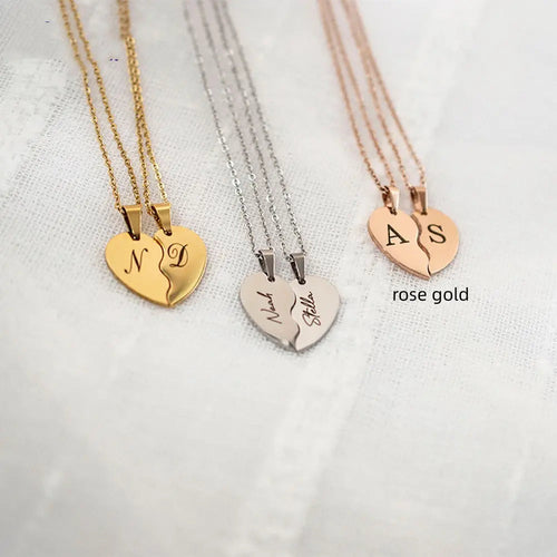 Personalized Stainless Steel Heart-shaped Necklace