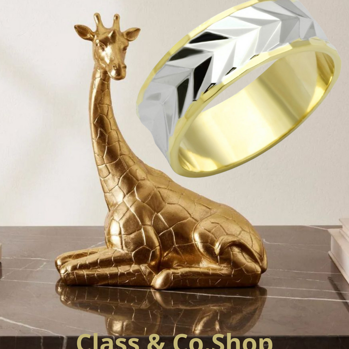 Gold+Rhodium Brass Ring with No Stone
