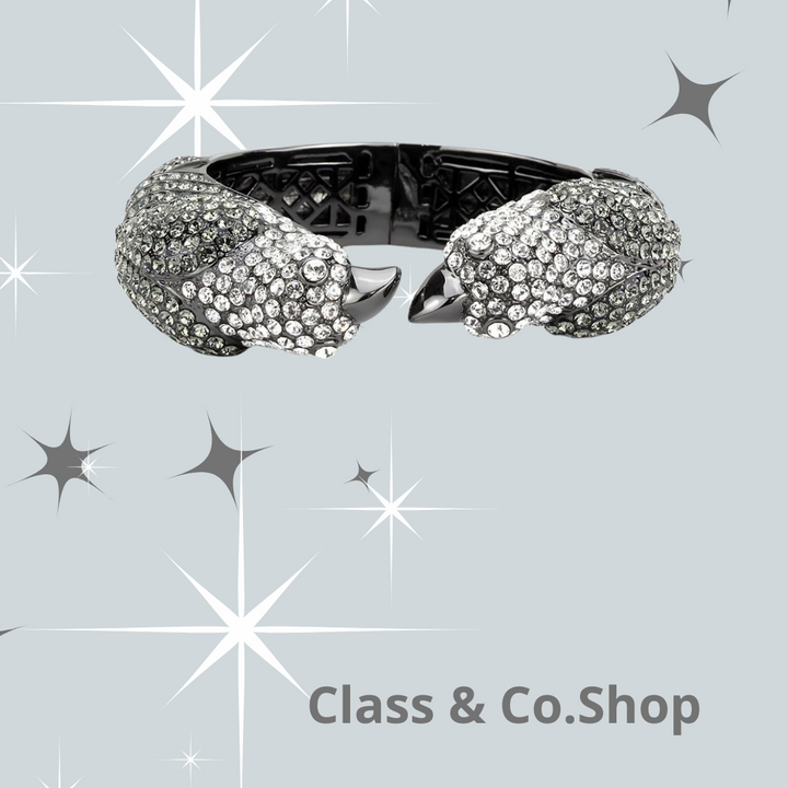 Ruthenium Brass Bangle with Top Grade Crystal  in Multi Color