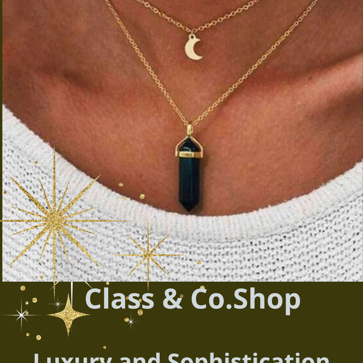 Obelisk Crescent Moon Necklace