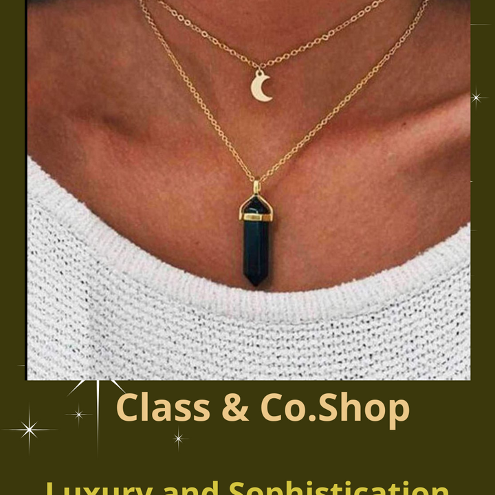 Obelisk Crescent Moon Necklace