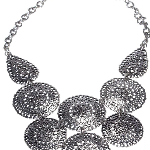 Chakras And Pear Shaped Pendants Necklace