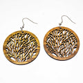 Genuine Handmade Koa Wood Tree Of Life Earring Pierce