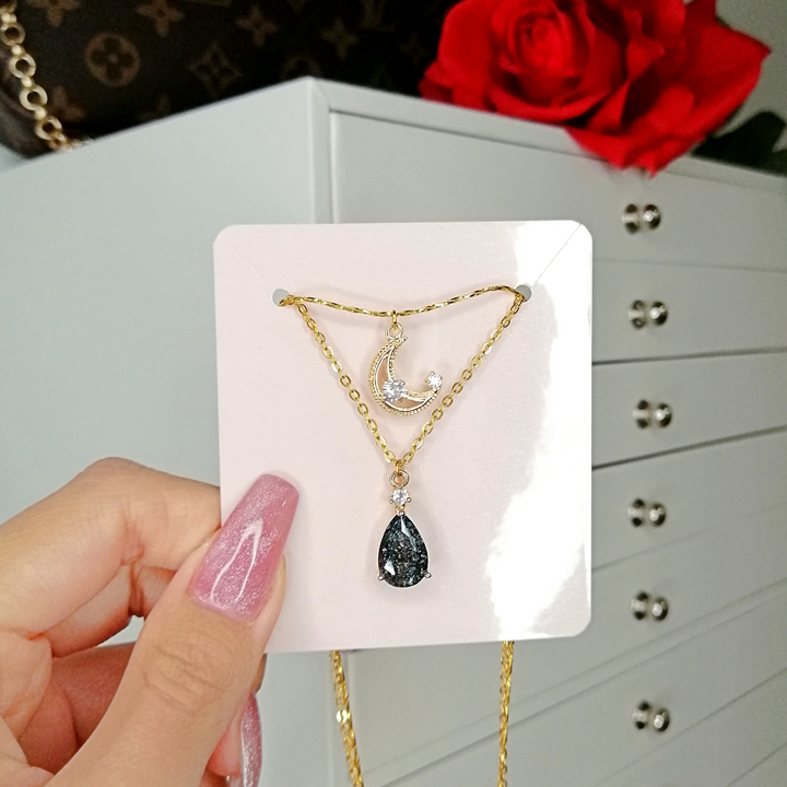 Moon Layered Necklace 18 Karats gold Plated
