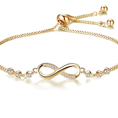 Beautifull Infinity Shape Gold Plated Bracelet For Women Size 10X10X5